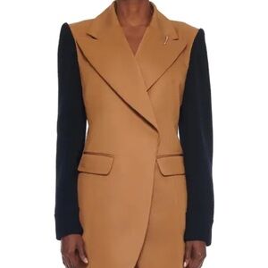 Tibi Techy Knit Sleeve Blazer, Size 10